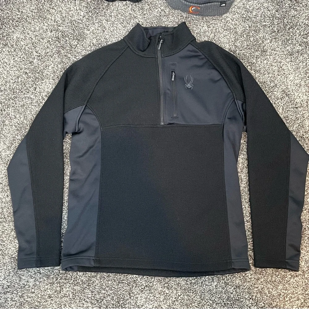 Spyder Black Half-Zip Gait Pullover Sweater Jacket Size M